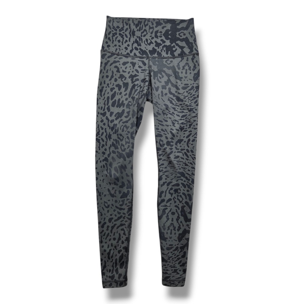 Lululemon Wunder Under Pant‎ Womens 6 Animal Swirl Roll Down Reversible Luon 31"